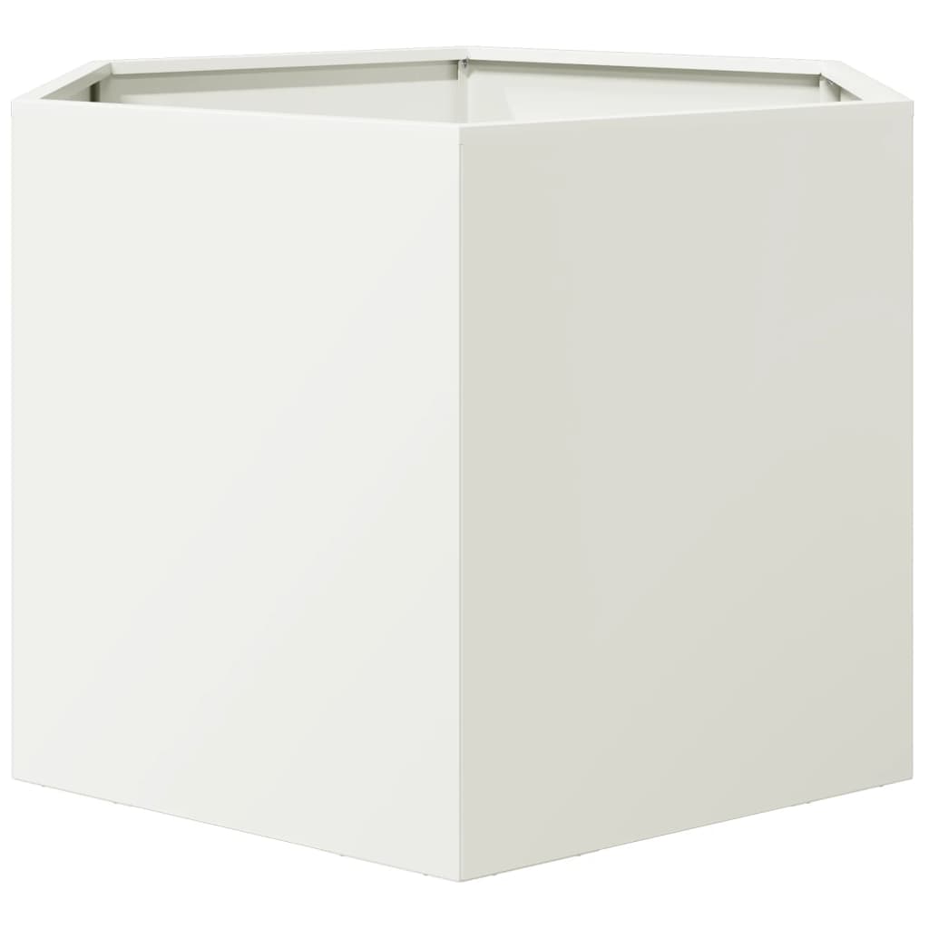 Plantenbak zeshoek 69x60x45 cm staal wit is nu te koop bij PeponiXL, paradijselijk wonen!