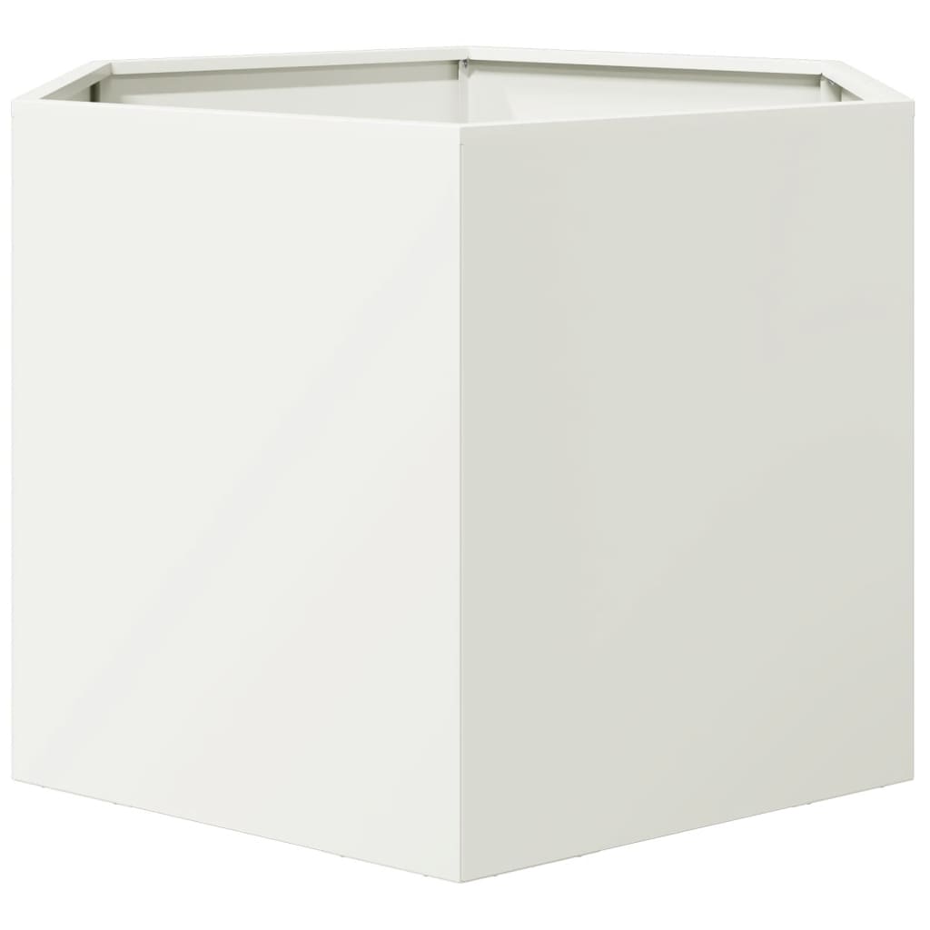 Plantenbak zeshoek 69x60x45 cm staal wit is nu te koop bij PeponiXL, paradijselijk wonen!