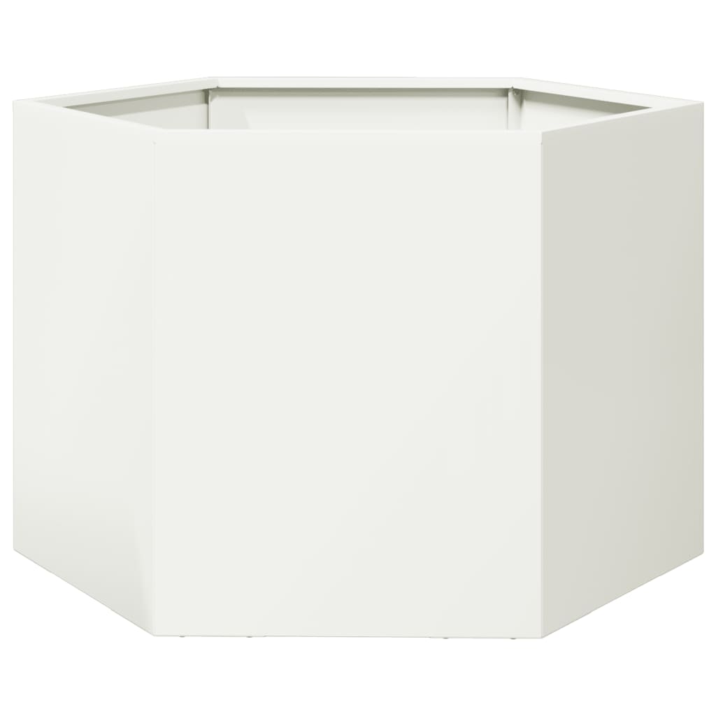 Plantenbak zeshoek 69x60x45 cm staal wit is nu te koop bij PeponiXL, paradijselijk wonen!