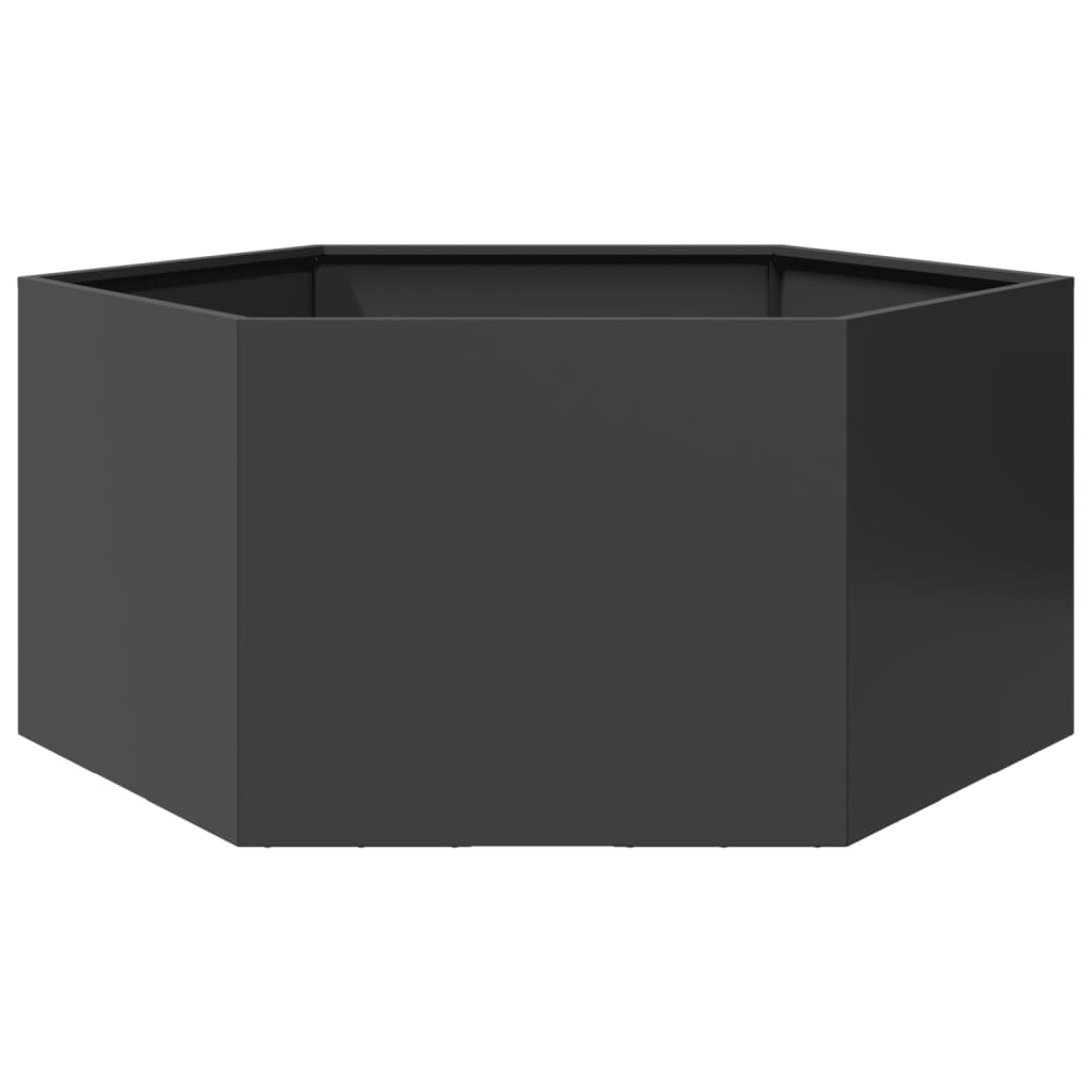 Plantenbak zeshoek 104x90x45 cm staal zwart is nu te koop bij PeponiXL, paradijselijk wonen!