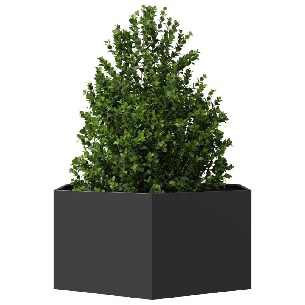 Plantenbak zeshoek 104x90x45 cm staal zwart is nu te koop bij PeponiXL, paradijselijk wonen!