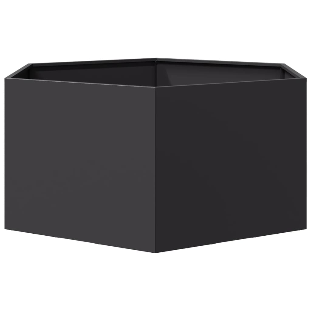 Plantenbak zeshoek 104x90x45 cm staal zwart is nu te koop bij PeponiXL, paradijselijk wonen!