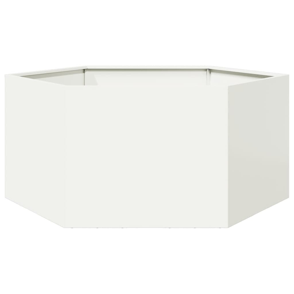 Plantenbak zeshoek 104x90x45 cm staal wit is nu te koop bij PeponiXL, paradijselijk wonen!