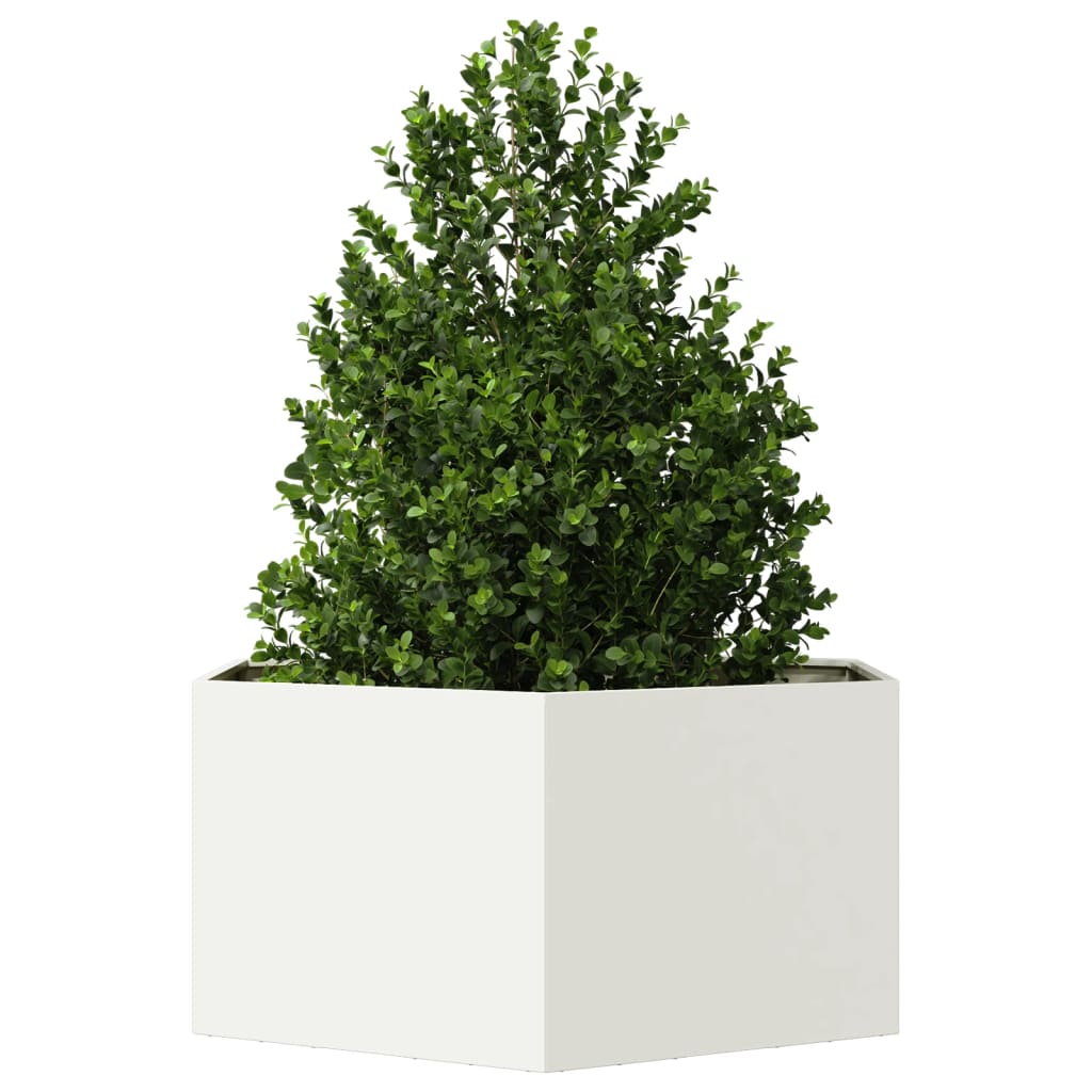 Plantenbak zeshoek 104x90x45 cm staal wit is nu te koop bij PeponiXL, paradijselijk wonen!