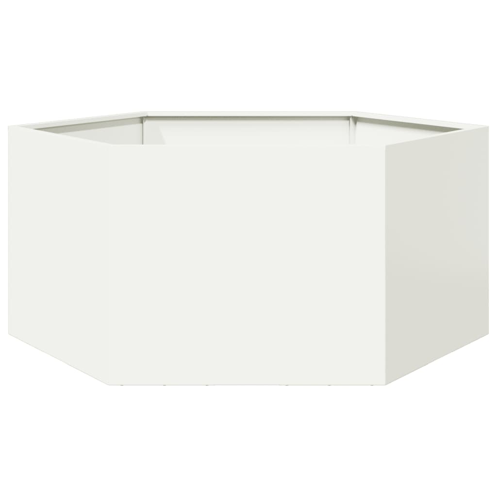 Plantenbak zeshoek 104x90x45 cm staal wit is nu te koop bij PeponiXL, paradijselijk wonen!