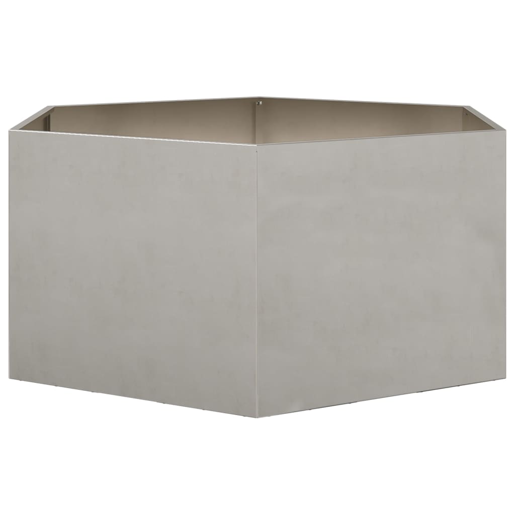 Plantenbak zeshoek 104x90x45 cm roestvrijstaal is nu te koop bij PeponiXL, paradijselijk wonen!