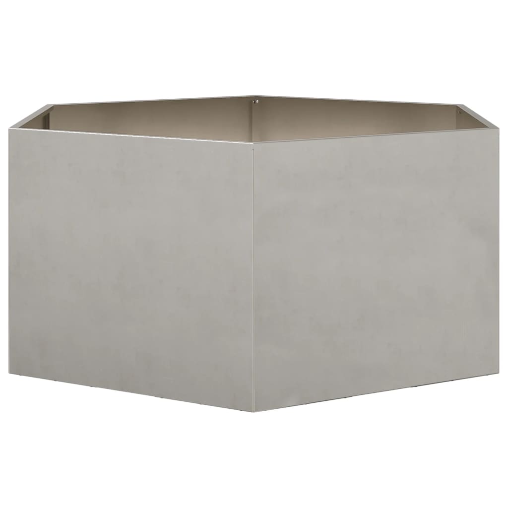 Plantenbak zeshoek 104x90x45 cm roestvrijstaal is nu te koop bij PeponiXL, paradijselijk wonen!
