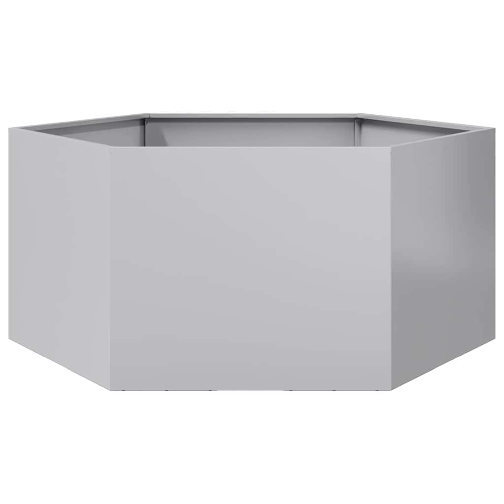 Plantenbak zeshoek 104x90x45 cm gegalvaniseerd staal is nu te koop bij PeponiXL, paradijselijk wonen!