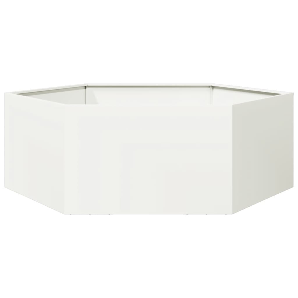 Plantenbak zeshoek 138x120x45 cm staal wit is nu te koop bij PeponiXL, paradijselijk wonen!