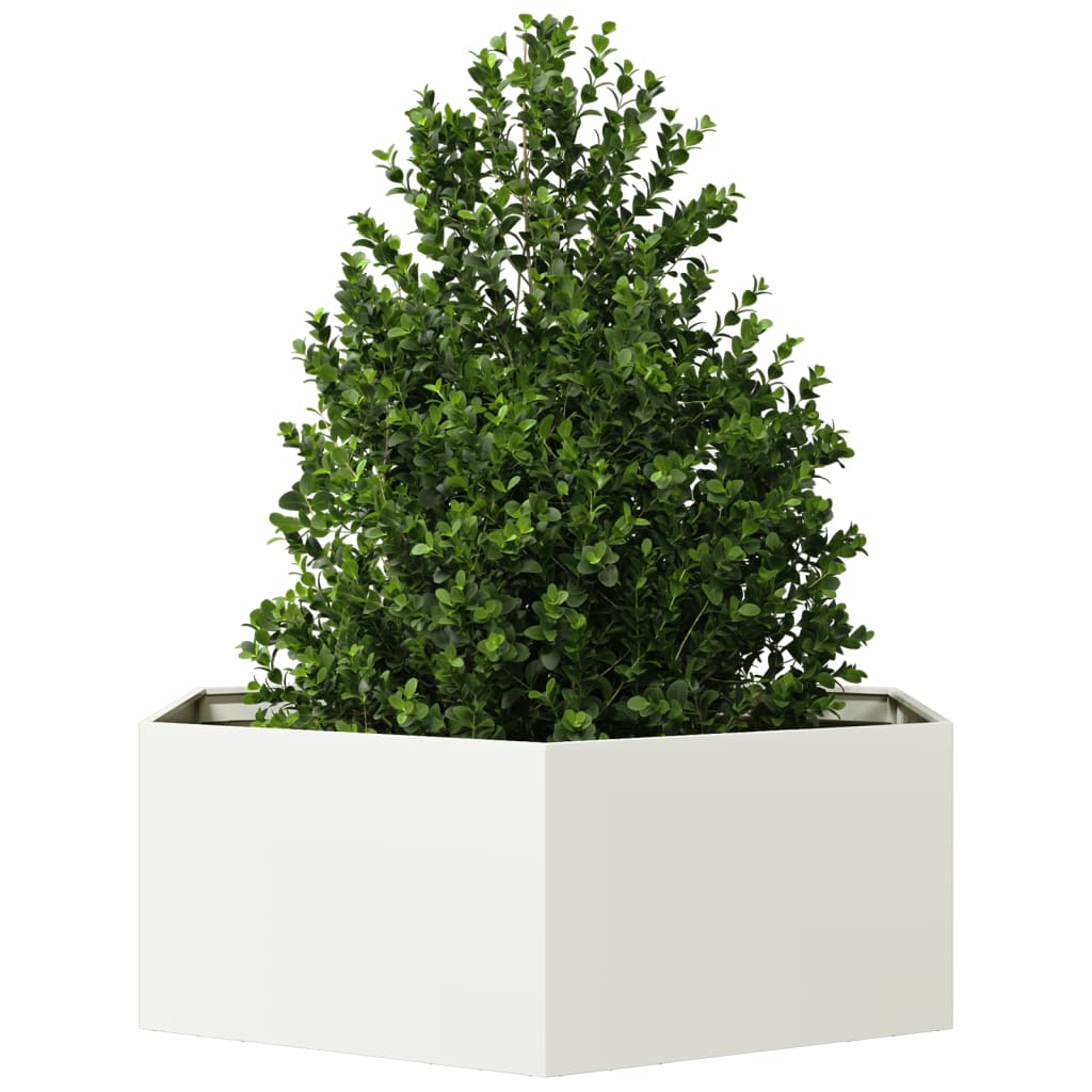 Plantenbak zeshoek 138x120x45 cm staal wit is nu te koop bij PeponiXL, paradijselijk wonen!