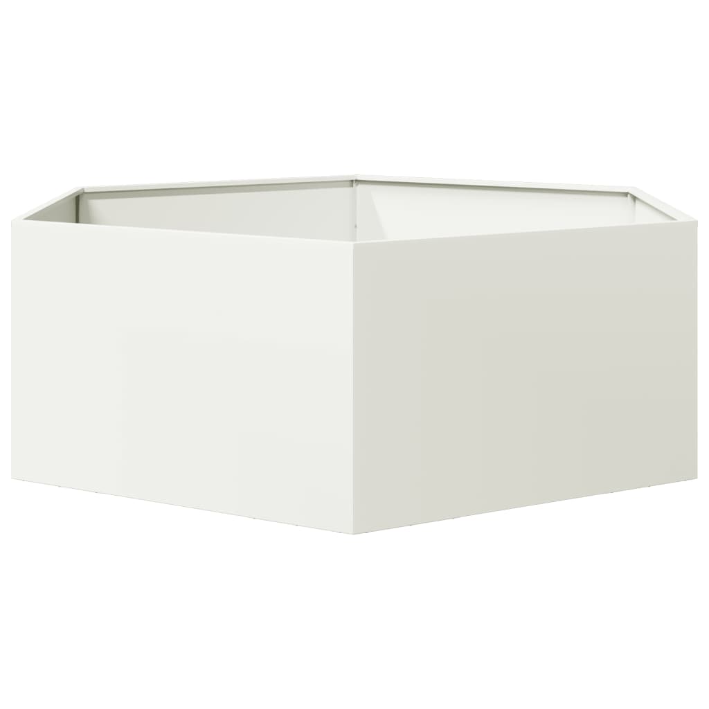 Plantenbak zeshoek 138x120x45 cm staal wit is nu te koop bij PeponiXL, paradijselijk wonen!