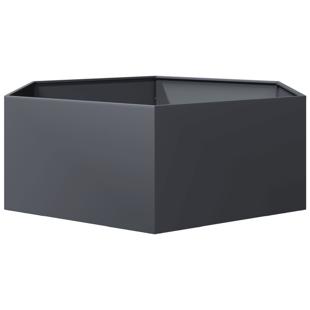 Plantenbak zeshoek 138x120x45 cm staal antracietkleurig is nu te koop bij PeponiXL, paradijselijk wonen!