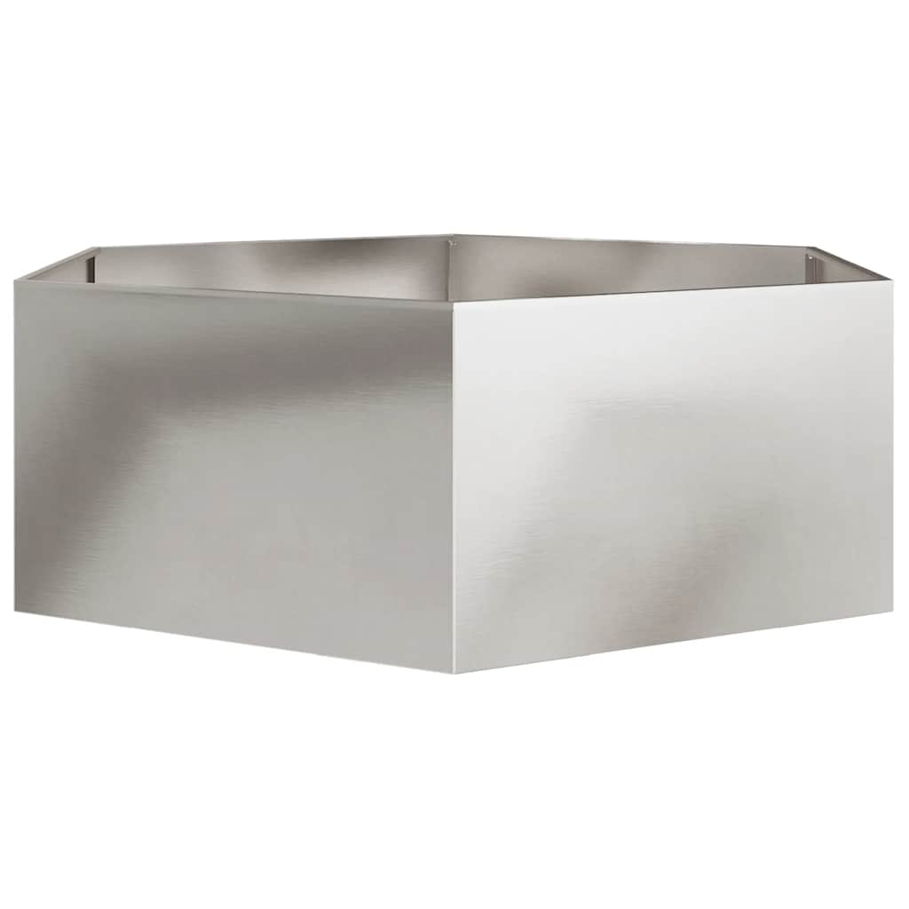 Plantenbak zeshoek 138x120x45 cm roestvrijstaal is nu te koop bij PeponiXL, paradijselijk wonen!