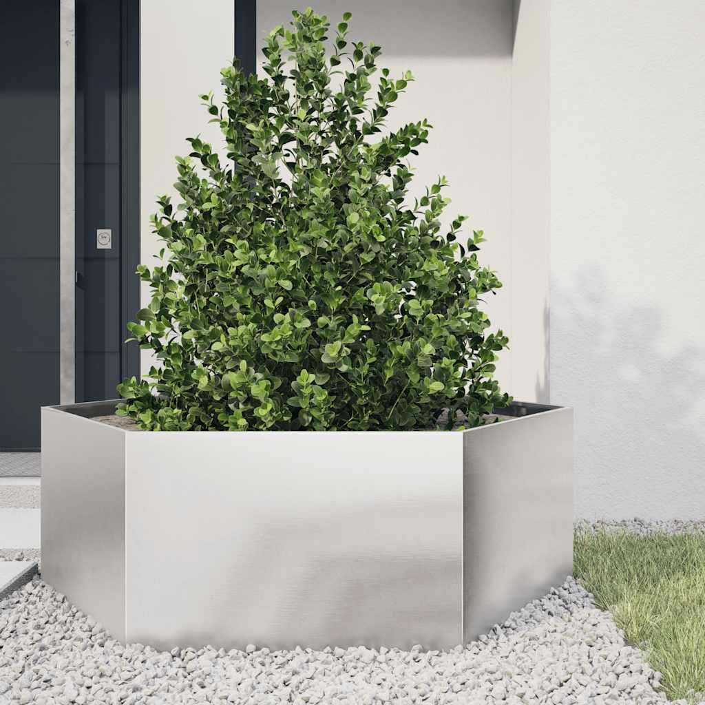 Plantenbak zeshoek 138x120x45 cm roestvrijstaal is nu te koop bij PeponiXL, paradijselijk wonen!