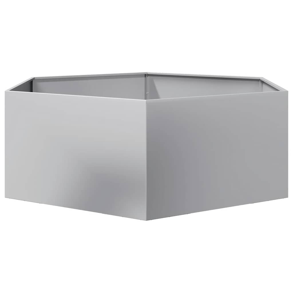 Plantenbak zeshoek 138x120x45 cm gegalvaniseerd staal is nu te koop bij PeponiXL, paradijselijk wonen!