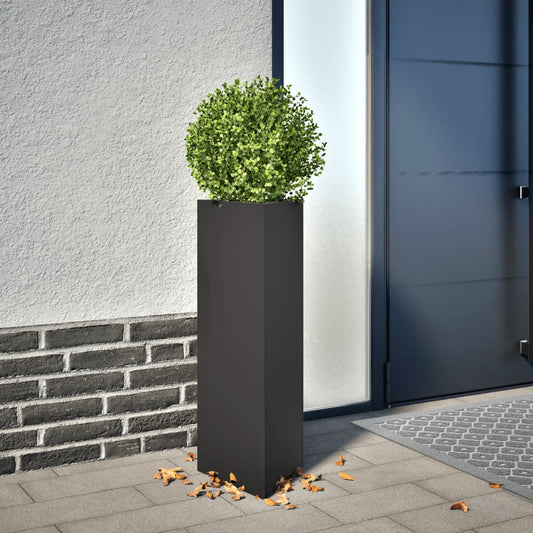 Plantenbakken 2 st driehoek 30x26x75 cm staal zwart is nu te koop bij PeponiXL, paradijselijk wonen!