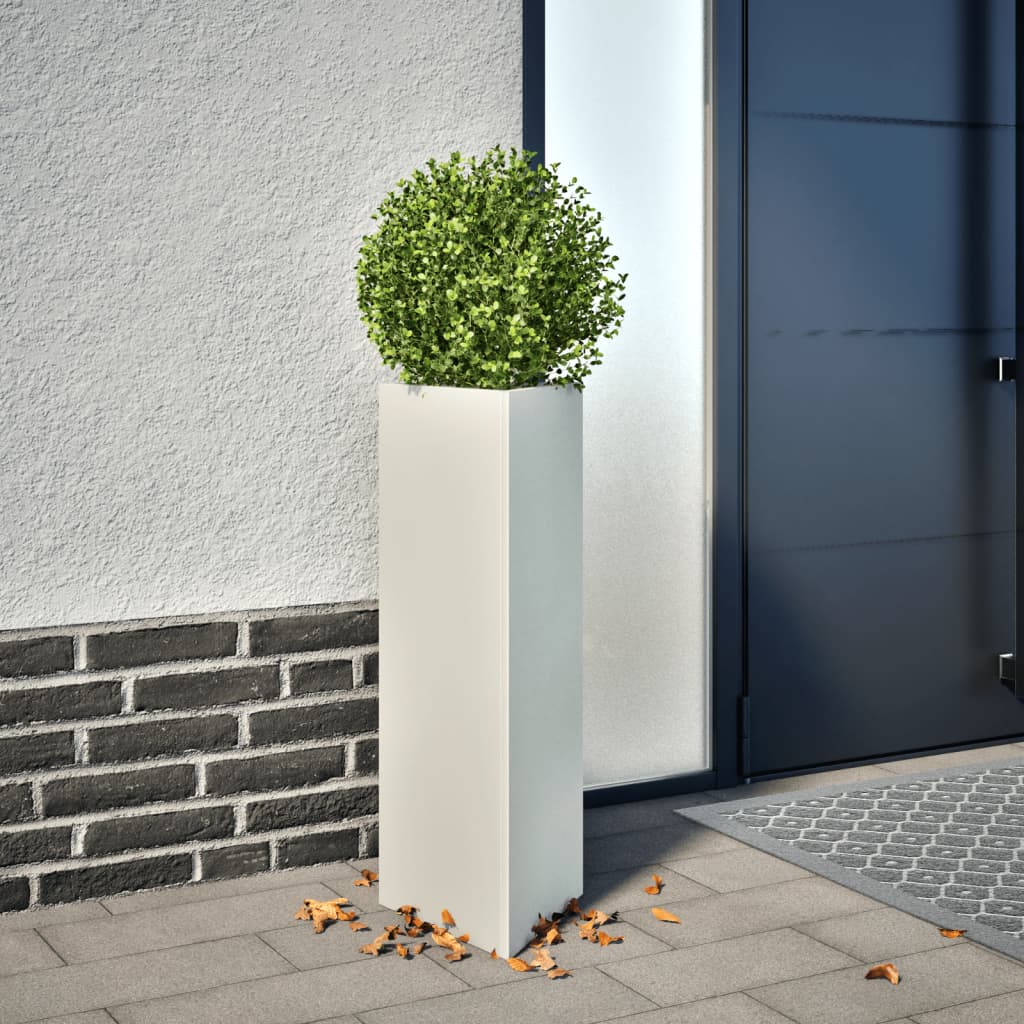 Plantenbak driehoek 30x26x75 cm staal wit is nu te koop bij PeponiXL, paradijselijk wonen!