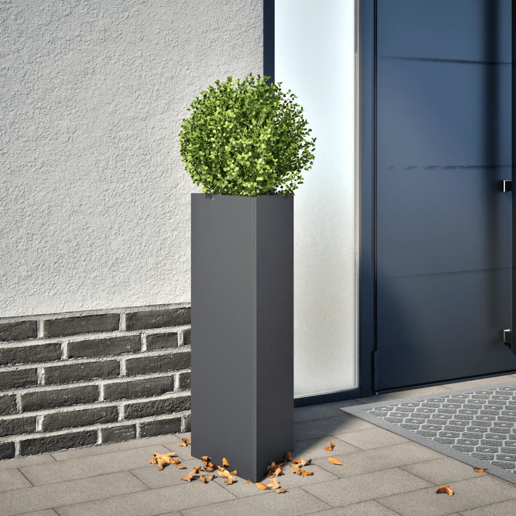 Plantenbak driehoek 30x26x75 cm staal antracietkleurig is nu te koop bij PeponiXL, paradijselijk wonen!