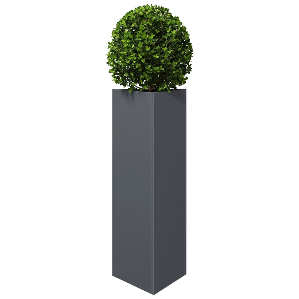 Plantenbakken 2 st driehoek 30x26x75 cm staal antracietkleurig is nu te koop bij PeponiXL, paradijselijk wonen!
