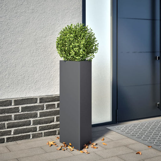 Plantenbakken 2 st driehoek 30x26x75 cm staal antracietkleurig is nu te koop bij PeponiXL, paradijselijk wonen!