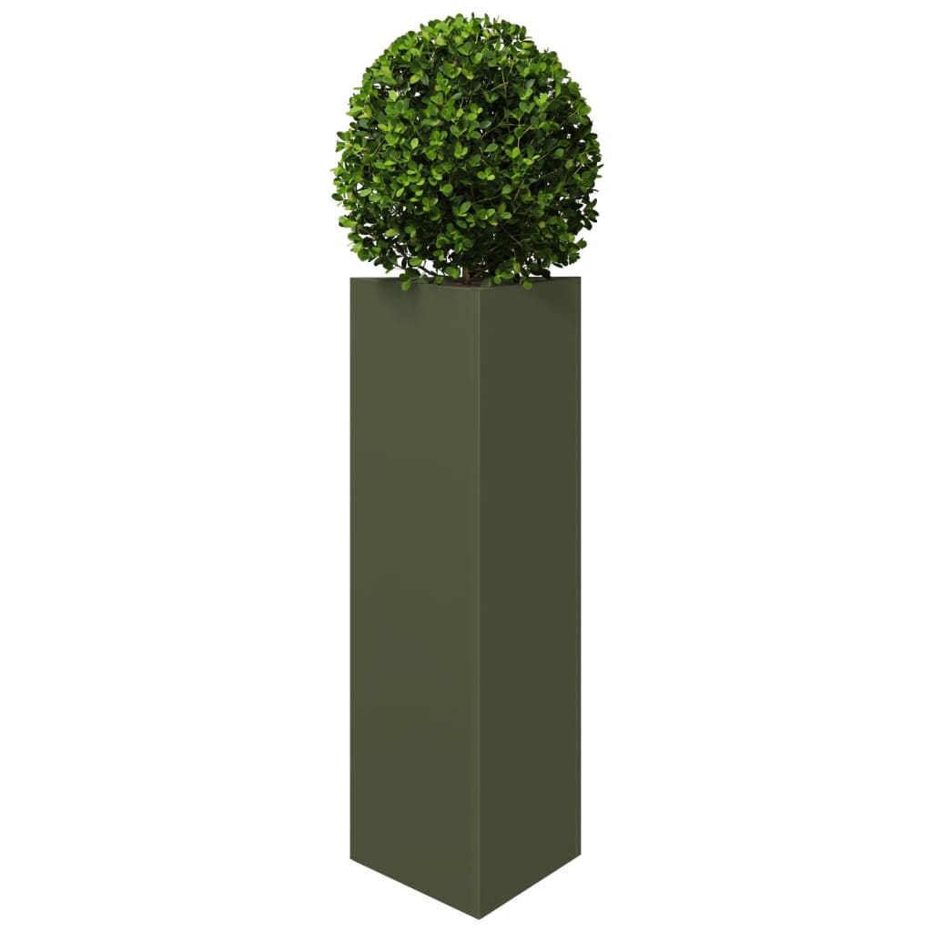 Plantenbak driehoek 30x26x75 cm staal olijfgroen is nu te koop bij PeponiXL, paradijselijk wonen!