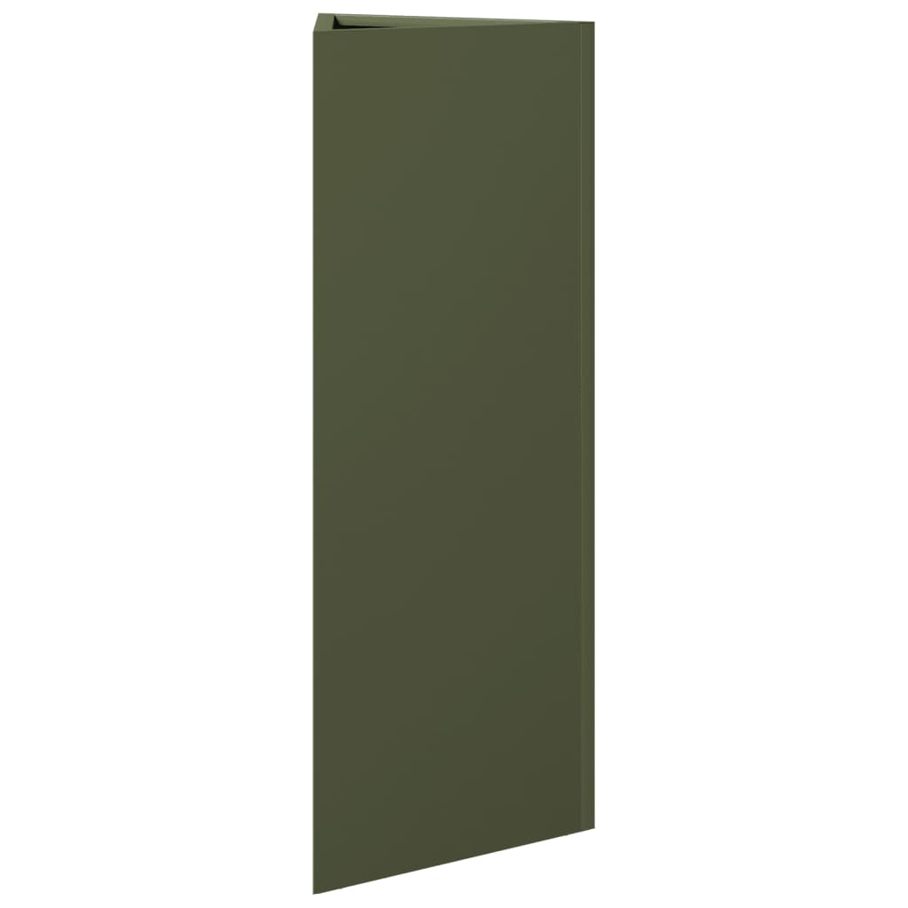 Plantenbak driehoek 30x26x75 cm staal olijfgroen is nu te koop bij PeponiXL, paradijselijk wonen!