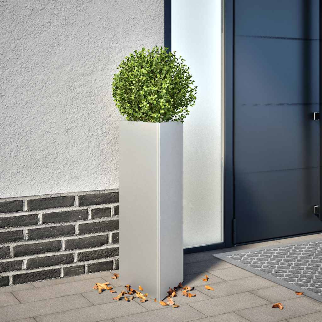 Plantenbakken 2 st driehoek 30x26x75 cm gegalvaniseerd staal is nu te koop bij PeponiXL, paradijselijk wonen!