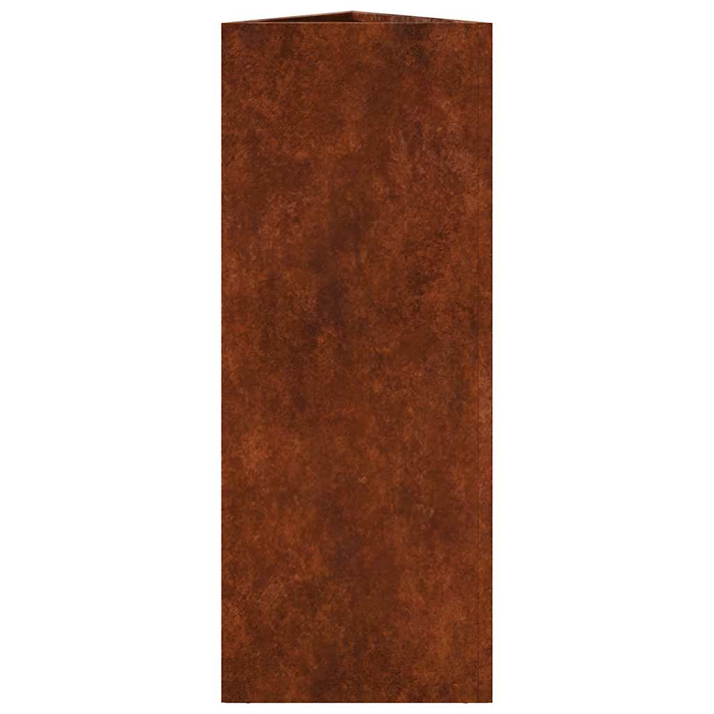 Plantenbakken 2 st Driehoekig 30x26x75 cm weervast staal is nu te koop bij PeponiXL, paradijselijk wonen!