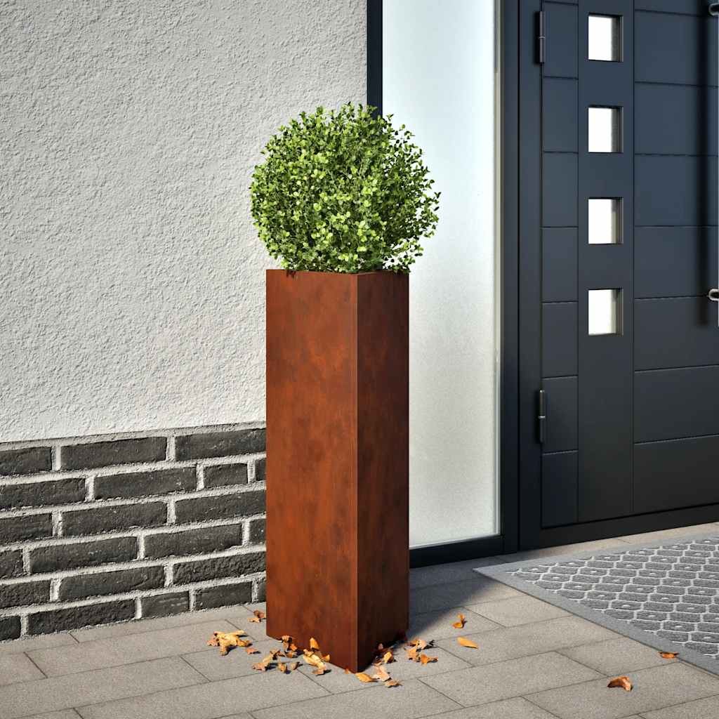 Plantenbakken 2 st Driehoekig 30x26x75 cm weervast staal is nu te koop bij PeponiXL, paradijselijk wonen!