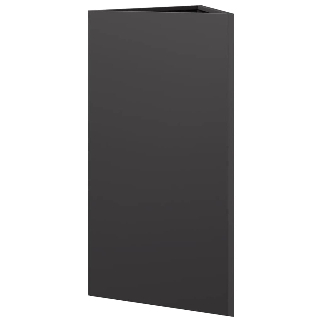 Plantenbakken 2 st driehoek 40x34,5x75 cm staal zwart is nu te koop bij PeponiXL, paradijselijk wonen!
