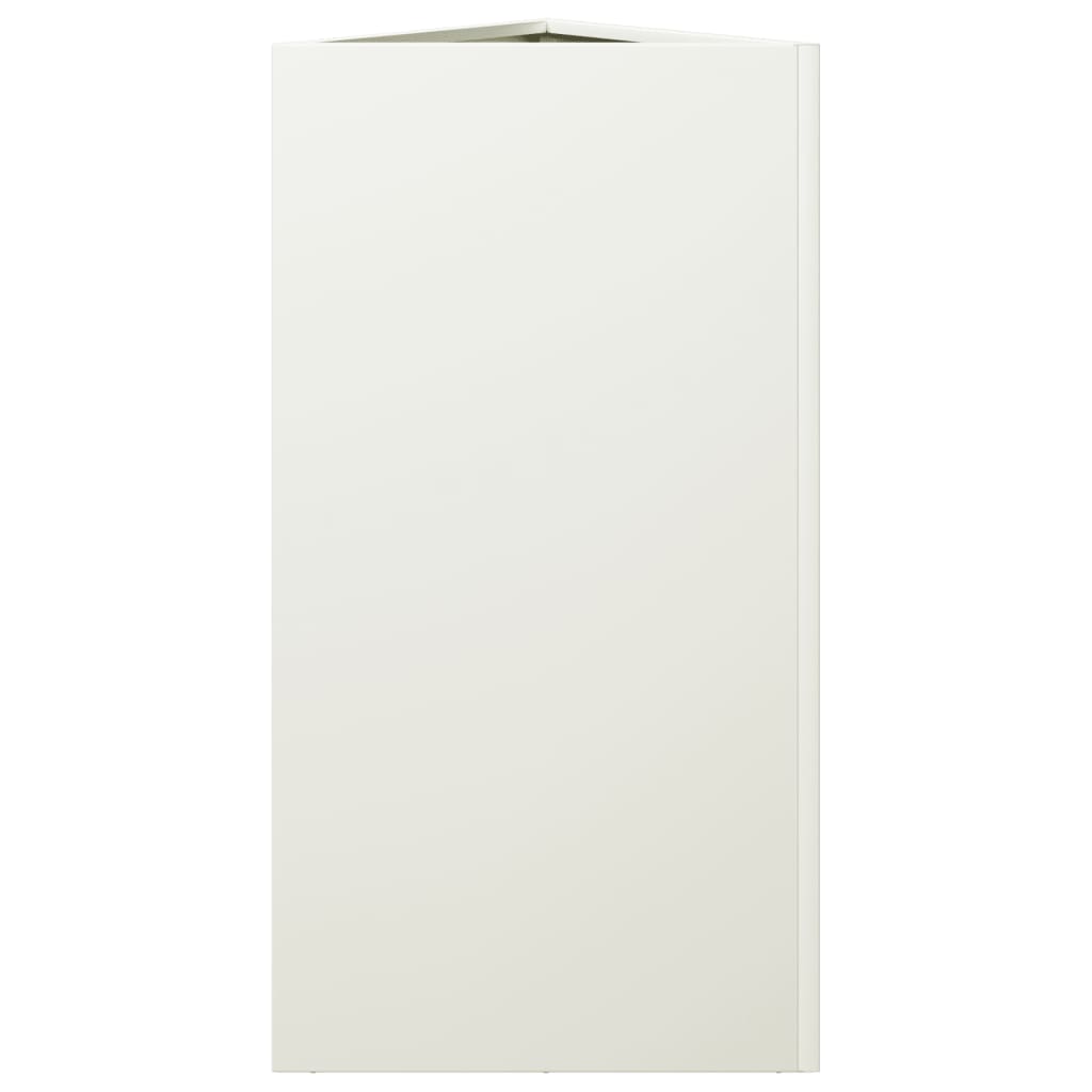 Plantenbakken 2 st driehoek 40x34,5x75 cm staal wit is nu te koop bij PeponiXL, paradijselijk wonen!