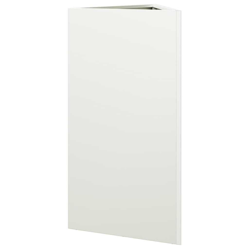 Plantenbakken 2 st driehoek 40x34,5x75 cm staal wit is nu te koop bij PeponiXL, paradijselijk wonen!