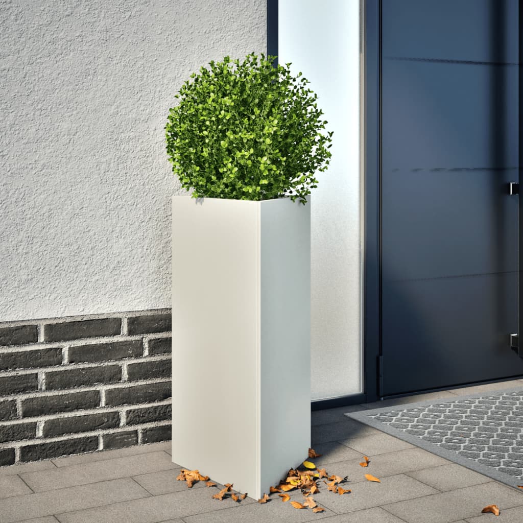 Plantenbakken 2 st driehoek 40x34,5x75 cm staal wit is nu te koop bij PeponiXL, paradijselijk wonen!