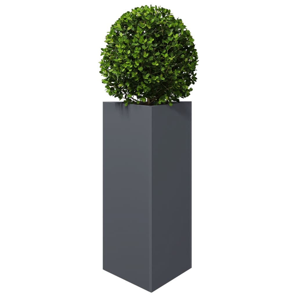 Plantenbakken 2 st driehoek 40x34,5x75 cm staal antracietkleur is nu te koop bij PeponiXL, paradijselijk wonen!