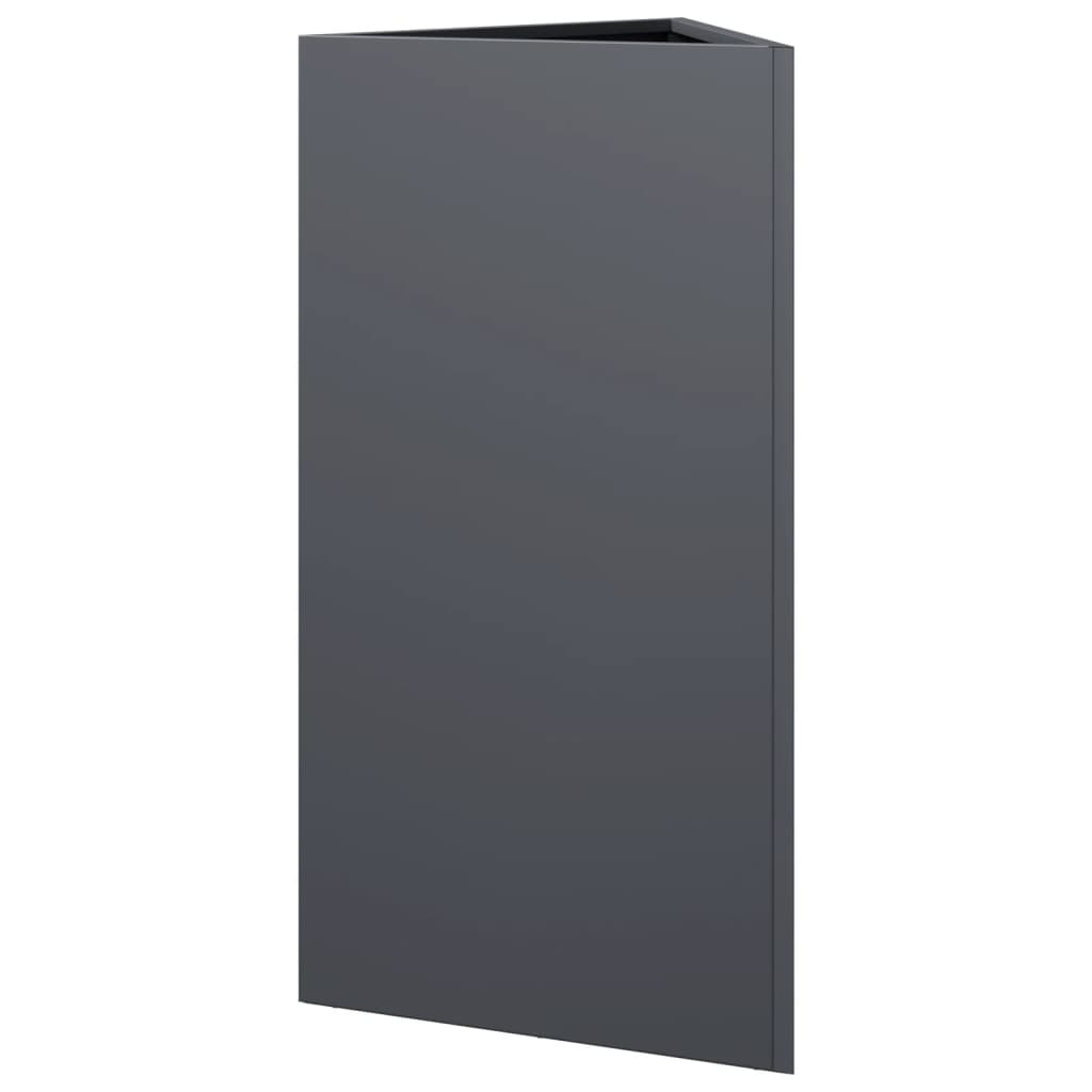 Plantenbakken 2 st driehoek 40x34,5x75 cm staal antracietkleur is nu te koop bij PeponiXL, paradijselijk wonen!