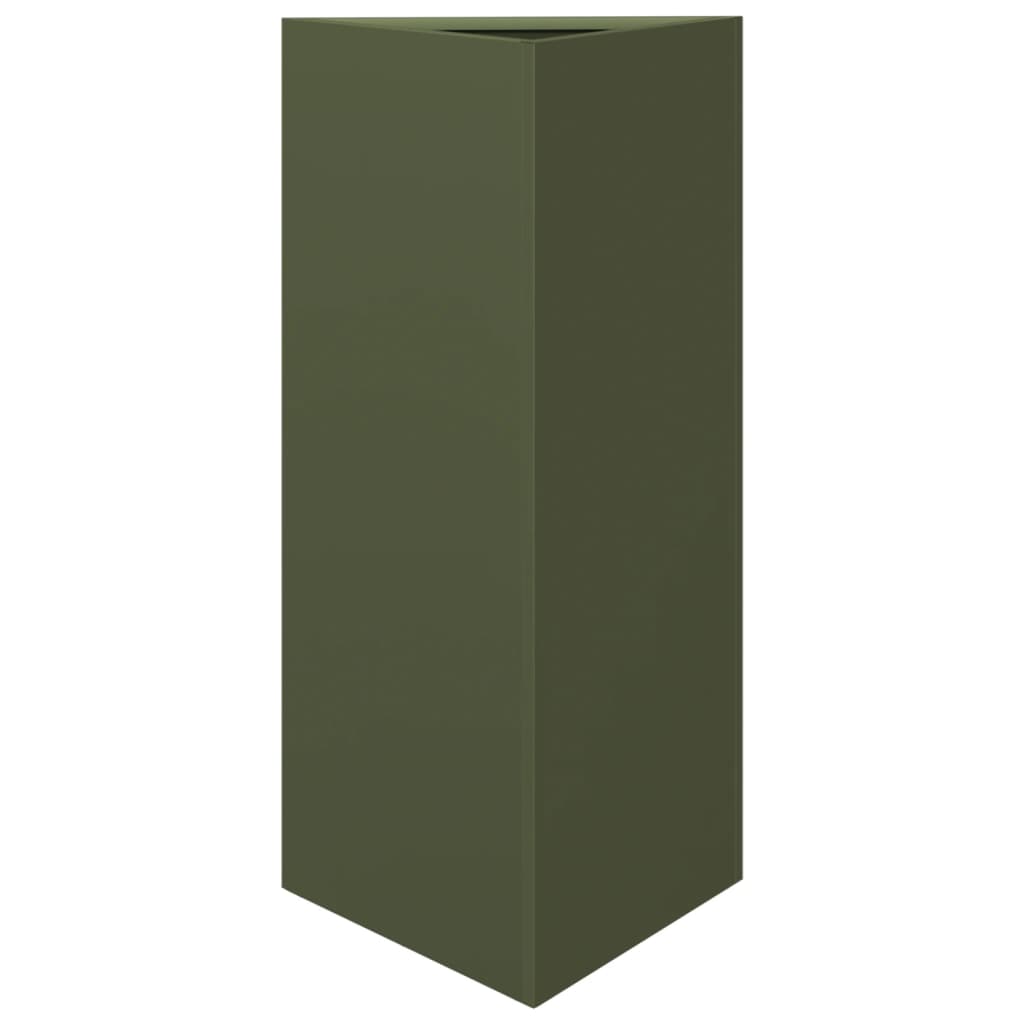 Plantenbak driehoek 40x34,5x75 cm staal olijfgroen is nu te koop bij PeponiXL, paradijselijk wonen!