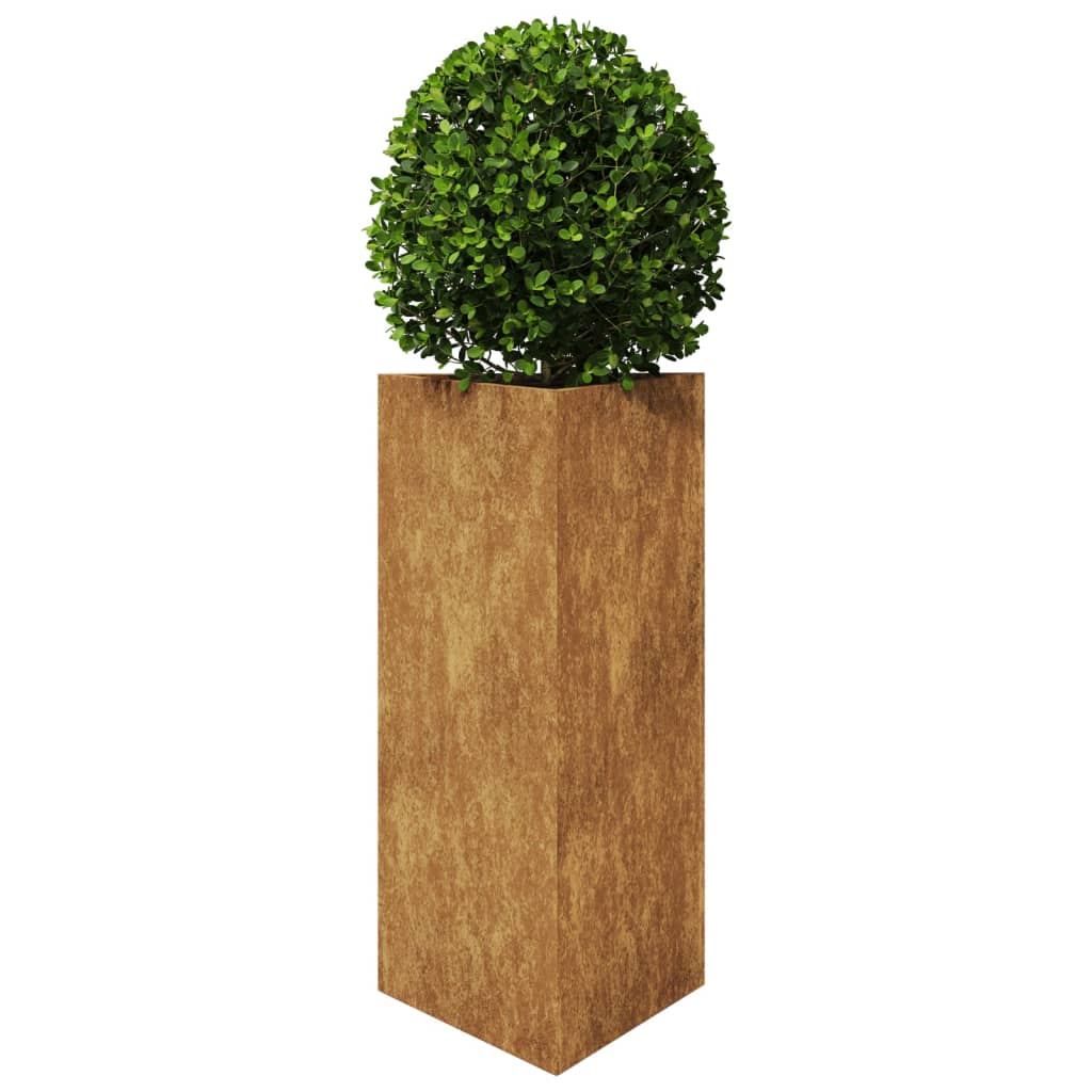 Plantenbakken 2 st driehoek 40x34,5x75 cm weervast staal is nu te koop bij PeponiXL, paradijselijk wonen!