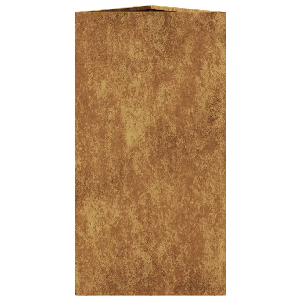 Plantenbakken 2 st driehoek 40x34,5x75 cm weervast staal is nu te koop bij PeponiXL, paradijselijk wonen!