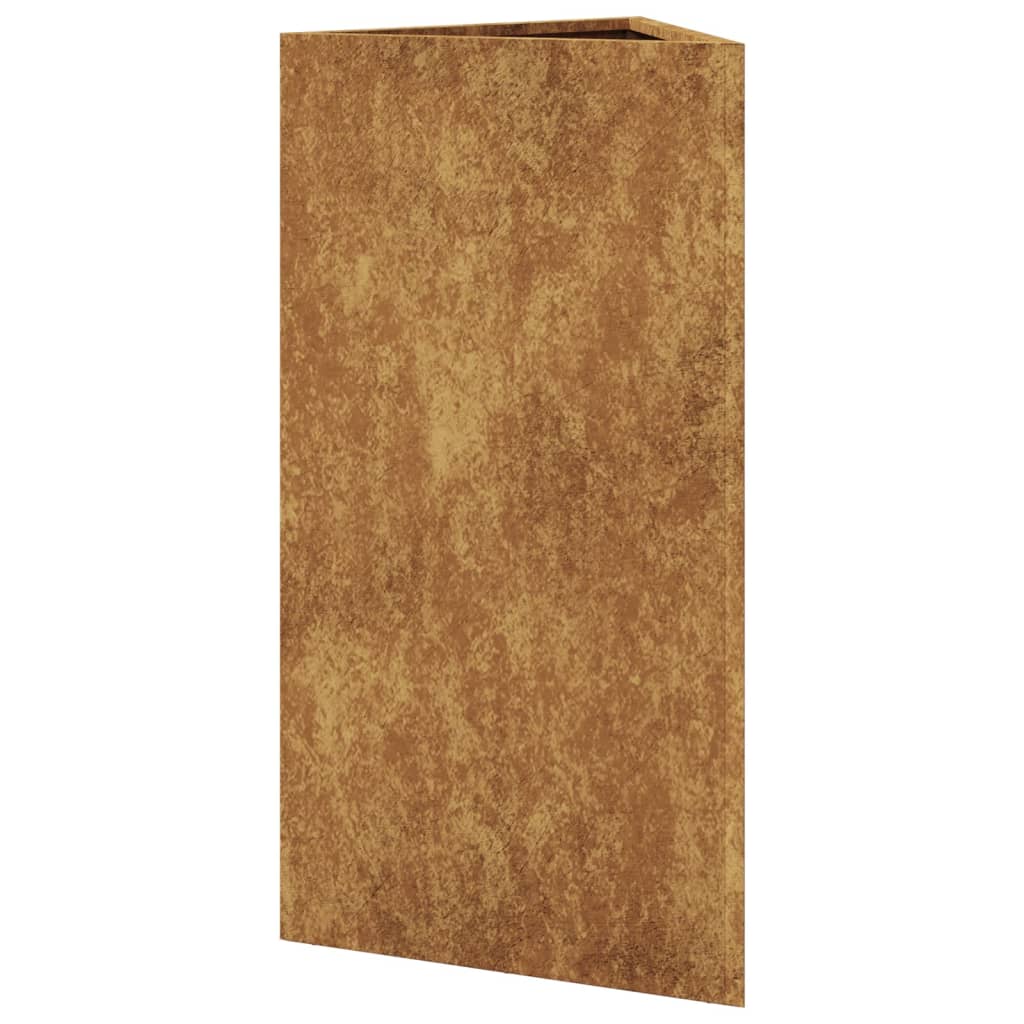 Plantenbakken 2 st driehoek 40x34,5x75 cm weervast staal is nu te koop bij PeponiXL, paradijselijk wonen!