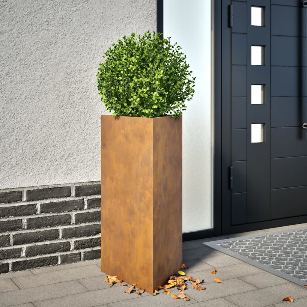 Plantenbakken 2 st driehoek 40x34,5x75 cm weervast staal is nu te koop bij PeponiXL, paradijselijk wonen!