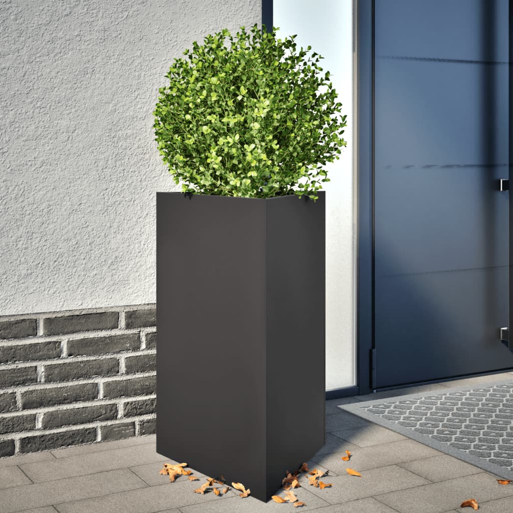 Plantenbak driehoek 50x43x75 cm staal zwart is nu te koop bij PeponiXL, paradijselijk wonen!