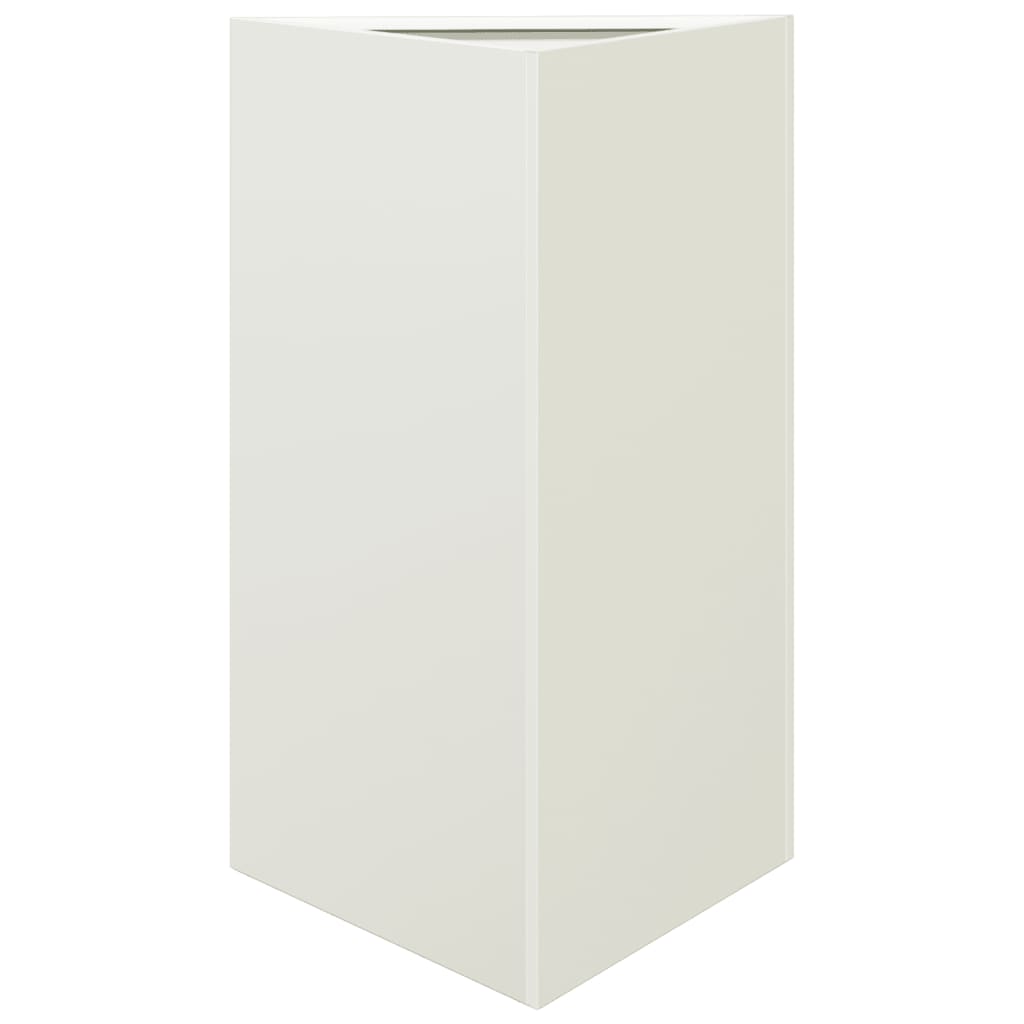 Plantenbakken 2 st driehoek 50x43x75 cm staal wit is nu te koop bij PeponiXL, paradijselijk wonen!