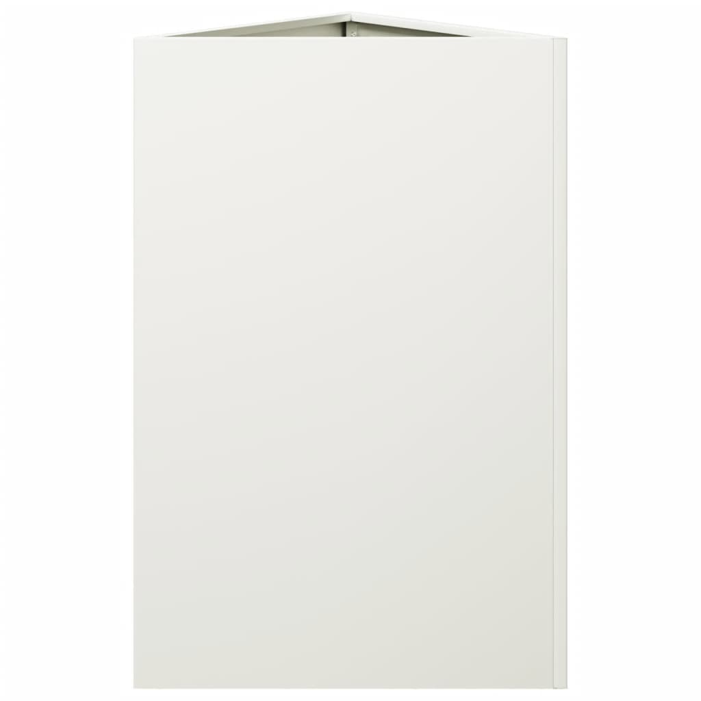 Plantenbakken 2 st driehoek 50x43x75 cm staal wit is nu te koop bij PeponiXL, paradijselijk wonen!