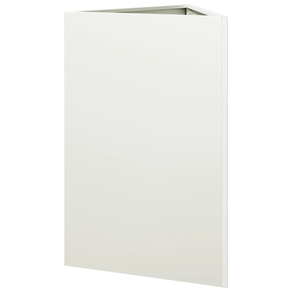 Plantenbakken 2 st driehoek 50x43x75 cm staal wit is nu te koop bij PeponiXL, paradijselijk wonen!