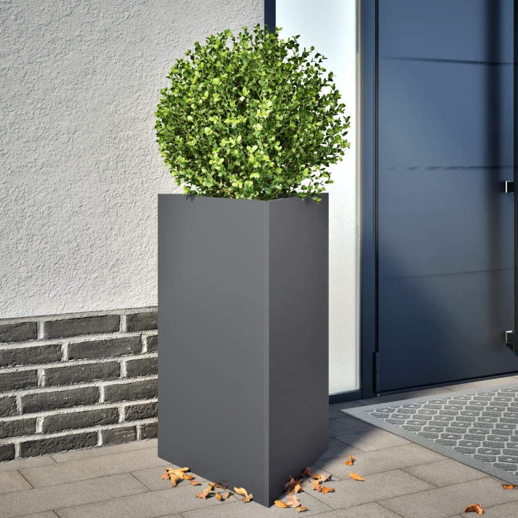 Plantenbak driehoek 50x43x75 cm staal antracietkleurig is nu te koop bij PeponiXL, paradijselijk wonen!