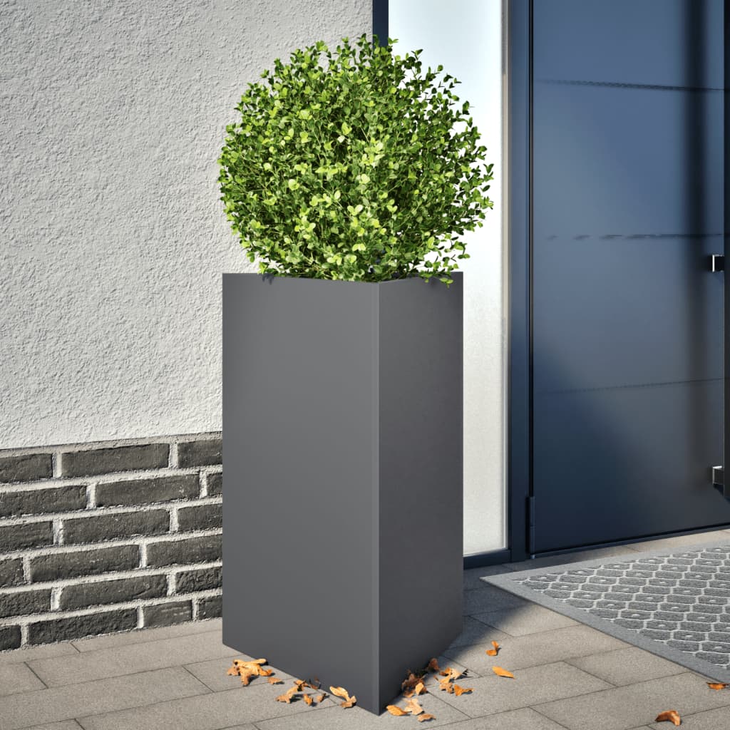 Plantenbakken 2 st driehoek 50x43x75 cm staal antracietkleurig is nu te koop bij PeponiXL, paradijselijk wonen!