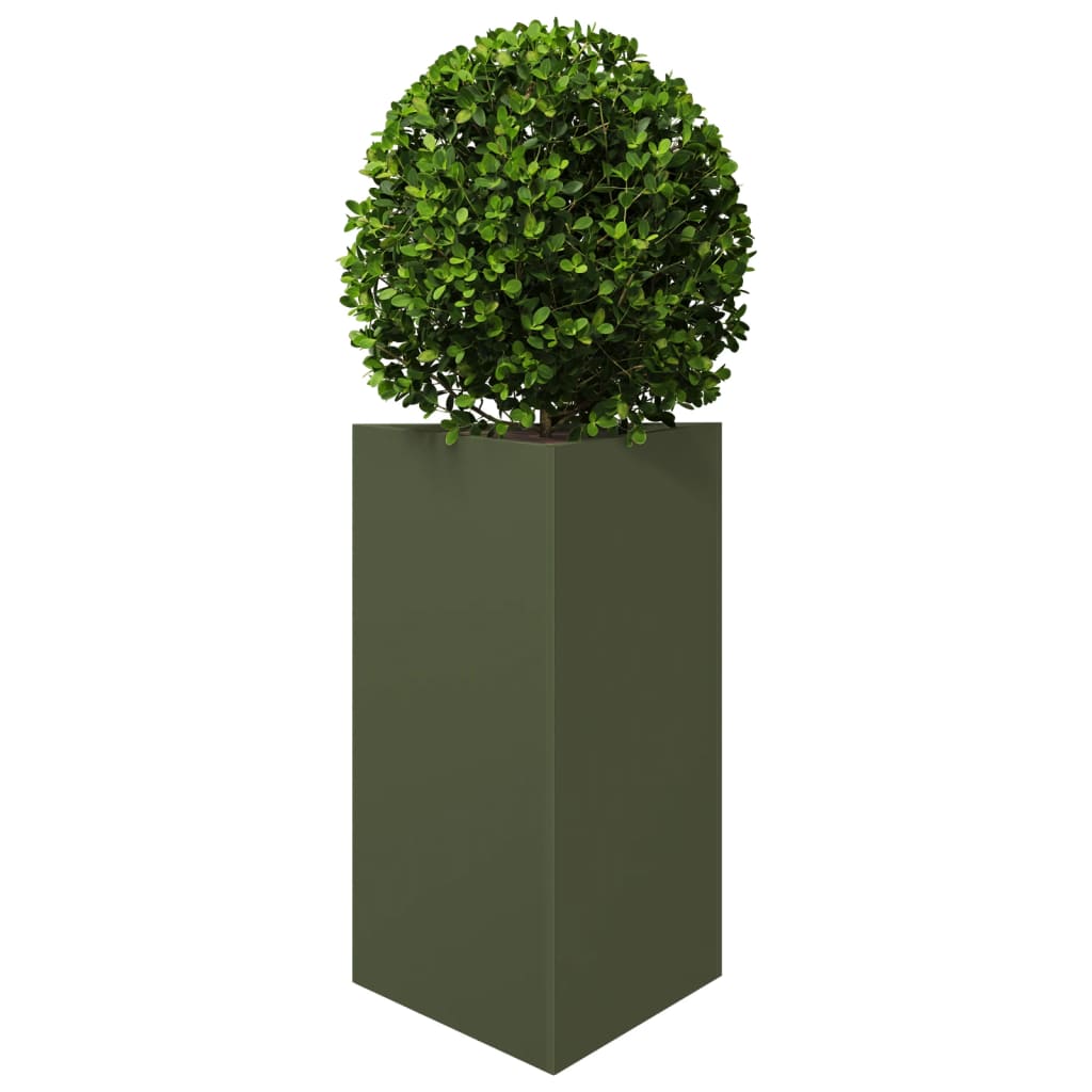 Plantenbak driehoek 50x43x75 cm staal olijfgroen is nu te koop bij PeponiXL, paradijselijk wonen!