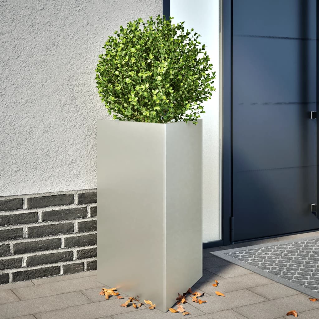 Plantenbakken 2 st driehoek 50x43x75 cm roestvrij staal is nu te koop bij PeponiXL, paradijselijk wonen!