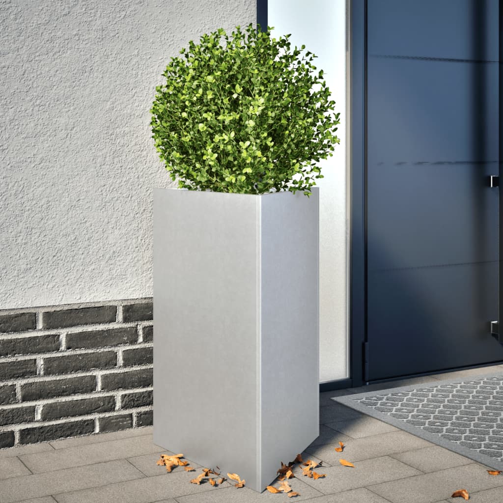Plantenbakken 2 st driehoek 50x43x75 cm gegalvaniseerd staal is nu te koop bij PeponiXL, paradijselijk wonen!