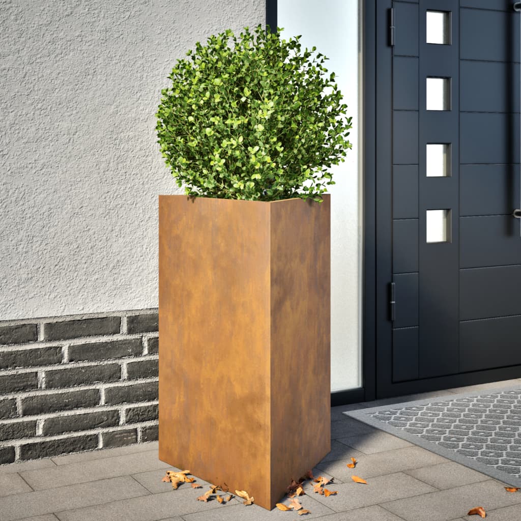 Plantenbakken 2 st Driehoekig 50x43x75 cm weervast staal is nu te koop bij PeponiXL, paradijselijk wonen!